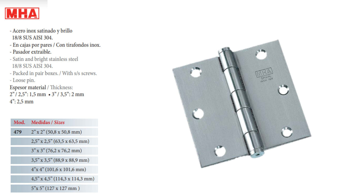 BISAGRA SERIE 479 - 3½