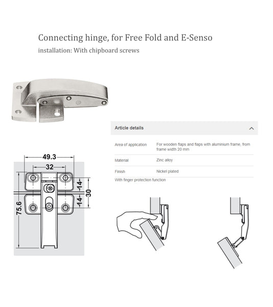 BISAGRA CONECTANTE PARA FREE FOLD