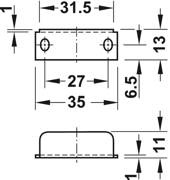 CERRADURA PARA MUEBLE 19MM ACABADO NIQUELADO