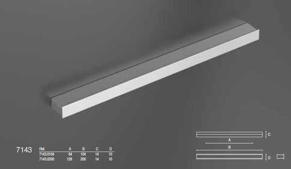 TIRADOR LINEAL EFECTO CROMO 200MM