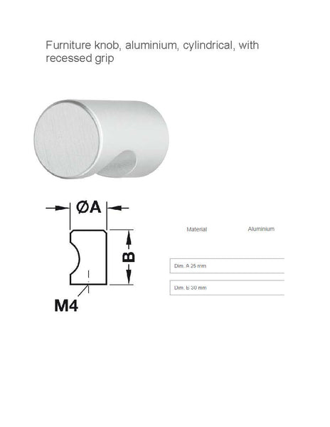 TIRADOOR KNOB 25X30MM