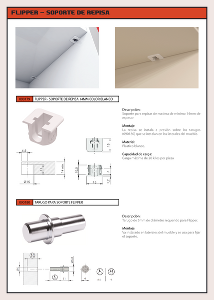 TARUGO PARA SOPORTE FLIPPER