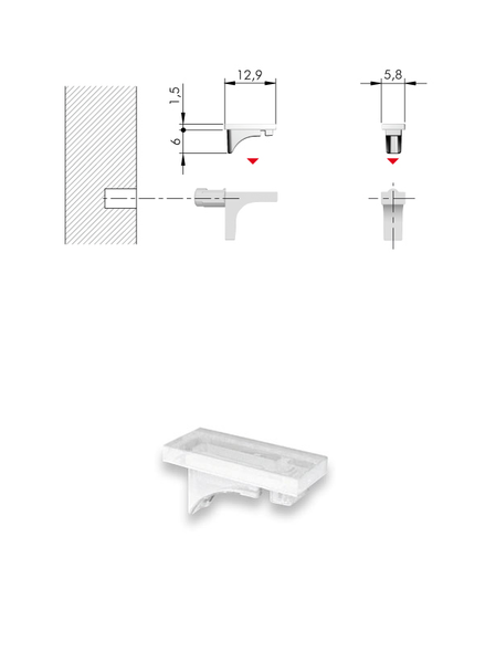 BASE DE GOMA PARA SOPORTE DE REPISA K-LINE