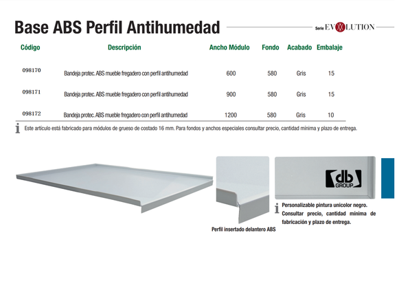 BANDEJA BAJO FREGADERO ABS GRIS 90 X 58