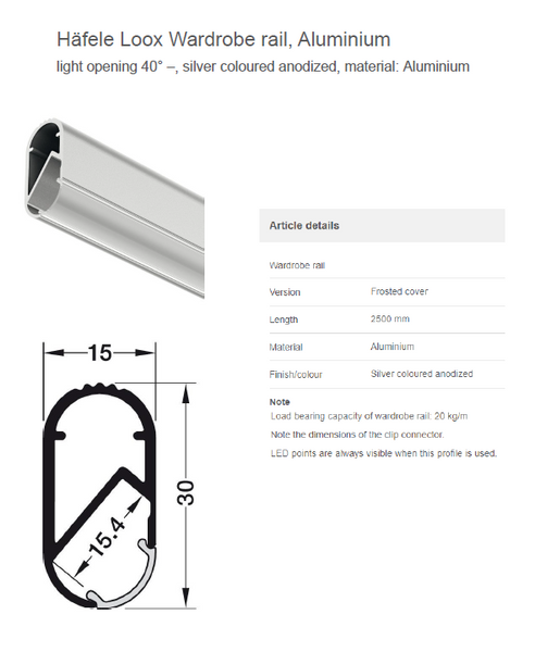 NUEVO TUBO ALUMINIO CLOSET 2500MM PARA CINTA LED