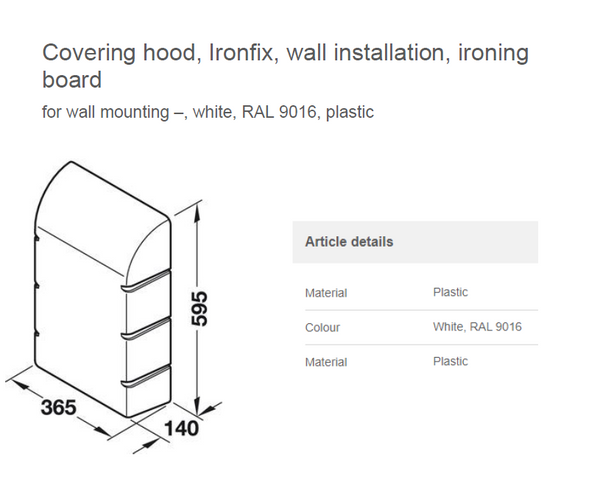 CUBIERTA PARA TABLA DE PLANCHAR IRONFIX - MONTAJE EN PARED