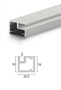 PERFIL 2CM - 3 MTS. PUERTA ALUMINIO MECANIZADA PLATA MATE