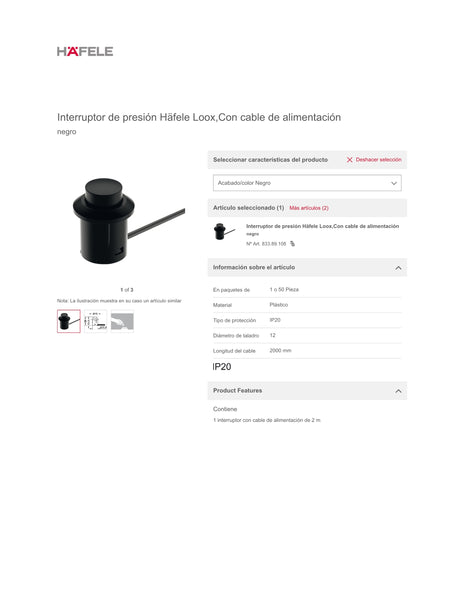 INTERRUPTOR DE PRESION PARA LED