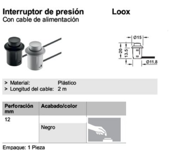 INTERRUPTOR DE PRESION PARA LED