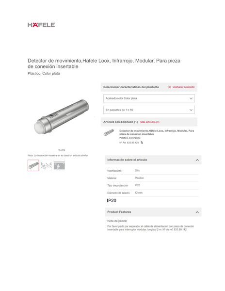 SENSOR DE MOVIMIENTO PARA LED 12V