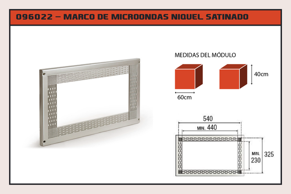 MARCO DE MICROONDAS MARCO NIQUEL SATIN