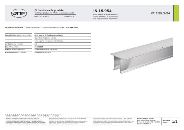 RIEL CON SOPORTE TECHO DRYWALL  LARGO 2,900MM