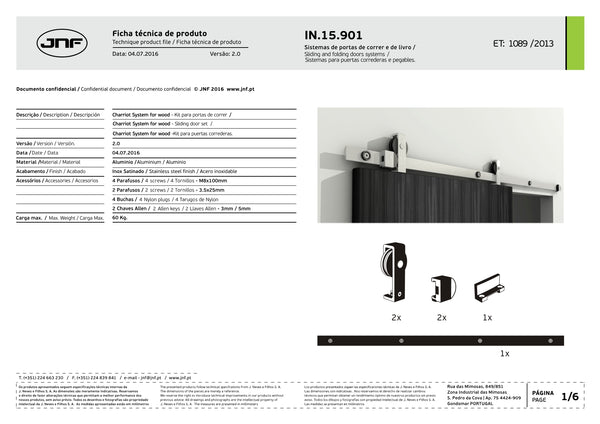 KIT PUERTAS CORREDERAS CHARRIOT MADERA - INOXIDABLE