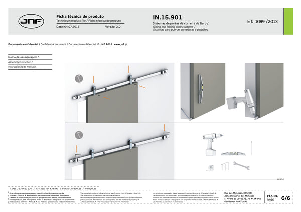 KIT PUERTAS CORREDERAS CHARRIOT MADERA - INOXIDABLE