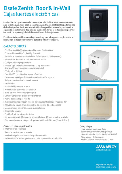 CAJA SEGURIDAD ZENITH PISO DIG RH GRIS NEGRO