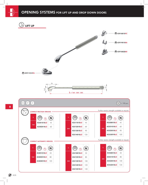 KIT PISTON COMPACT 244MM 45N - ELEVABLE FRICCIONADO